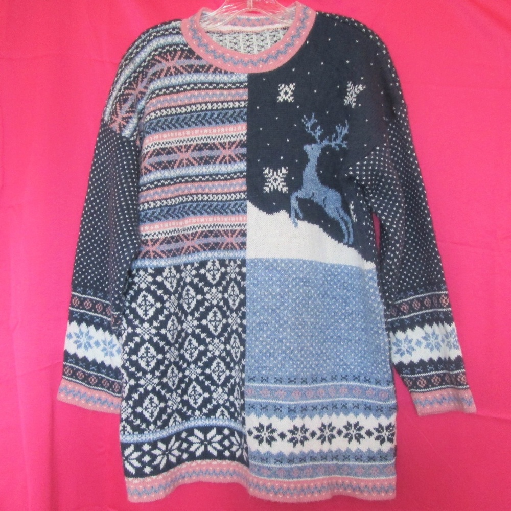 plus size pink ugly christmas sweater xl reindeer